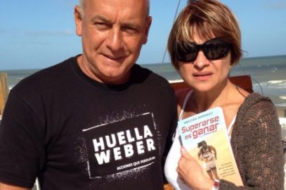 Con Marcela Feudale, junto al libro y la Huella Weber