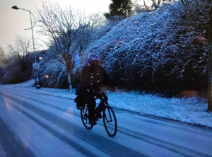 En pleno invierno, Armenault soportó nieve y hasta cinco grados bajo cero. Lo hizo.